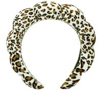 Spa Headbands Puffy Makeup Skincare Headbands for Washing Face or Facial, Terry Cloth Fabric Shower Hair Accessory for Makeup Removal Shower Skin Treatment(Leopard)