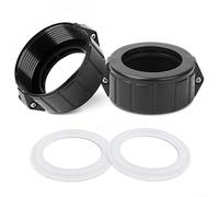 Spa Heater Union Replacement,2 Pack 2" Spa Heater Split Nut Union With Screws, Gaskets O-Rings For For Coleman Hydroquip Spa Builders Correctech Spanet, Black Plastic Rubber Replacement Parts