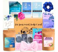 SPA IN A BOX Pamper Gift for Woman, Pamper Sets for Women Gifts, Birthday Hamper for Her, Birthday Pampering Spa Sets, Christmas Anniversary Wedding, Bride to Be, Bridesmaid Present (Purple)