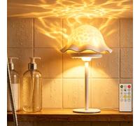 Spa-Like Shower Lamp,Waterproof Shower Lamp Cordless,Rechargeable Shower Light with 20 Color Ocean Wave Lights Projector,Remote & Touch Control, Spa-Like Mood Light for Shower, Bathroom, Bathtub