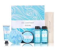 Spa Luxetique Spa Gift Set, Bath Gifts Set for Women,6pcs Ocean Travel Gift Box with Shower Gel Hand Cream Bubble Bath, Body Lotion Pamper Gifts Presents Birthday Christmas Mothers Day Valentine Gifts