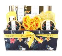 Spa Luxetique Spa Gift Set,Bath Sets Gift for Women Men 12pcs Tahiti Island Relaxing Bath hamper Gifts Sets with Essential Oil,Body Butter,Bubble Bath Birthday Pamper Gifts Mothers Day Gifts