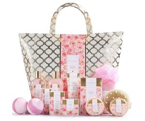 Spa Luxetique Spa Gift Sets, 15pcs Bath Sets for Women Gifts, Rose Bath Gift Set with Bubble Bath, Body Lotion, Massage Oil, Luxury Pamper Sets for Women Gifts, Gift for Mum, Valentines Gift
