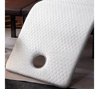 Spa Massage Table Pad Thicken 2.8IN, Non-Slip Lash Bed Cushion, High Density Sponge Massage Table Topper with Face Hole for Beauty Salon Massage White(S) 23.6x70.9in