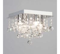 SPA Orlando IP44 Rated Square 4 Light Flush Bathroom Ceiling Chrome