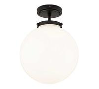 SPA Porto IP44 rated 1 Light Bathroom Semi-Flush Black Black