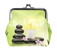Spa Quiet Stone Bamboo Candle Coin Purses Wallets Vintage Pouch Bags for Gift