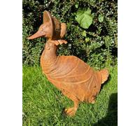 Spa Rustic Cast Iron Jemima Puddle Duck Statue Garden Ornament Home Decor
