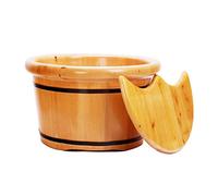Spa, Sauna,Soak,Handmade Massage Bucket Foot Bath, Wash Feet Basin Tub(B)