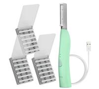 SPA SCIENCES - SIMA Sonic Dermaplaning Tool - Patented Painless 2 in 1 Facial Exfoliation & Peach Fuzz-Hair Removal System w/ 21 Weeks Treatment Included - Anti-Aging - 3 Speeds - Rechargeable