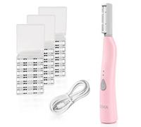SPA SCIENCES - SIMA Sonic Dermaplaning Tool - Patented Painless 2 in 1 Facial Exfoliation & Peach Fuzz-Hair Removal System w/ 21 Weeks Treatment Included - Anti-Aging - 3 Speeds - Rechargeable