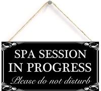 Spa Session In Progress Please Do Not Disturb Hanging Sign Decorative Wood Sign Home Decor Wood Door Sign Plaque 12" x 6"