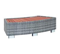 vidaXL Spa Step Grey Poly Rattan 92x45x25 cm
