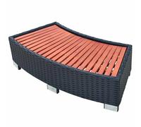 Spa Step Poly Rattan Weatherproof Hot Tub Spa Footstep Patio Grey/Black vidaXL