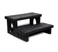 Spa Steps Black Plastic 70x65x34cm Non-Slip Reversible Treads for Patio Hot Tub