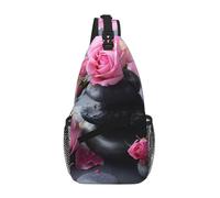 Spa Stone and Rose Flowers Crossbody Sling Bag Crossbody Shoulder Chest Bag Shoulder Strap Waist Fanny Pack Men Women
