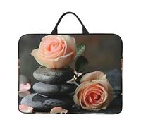 Spa Stone And Rose Flowers Print 14in Laptop Case Sleeve Shockproof Portable Notebook Computer Cover Protector Bag