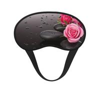 Spa Stone and Rose Flowers Print Adjustable Eye Cover for Sleeping, Comfortable, Pressure-Free and Breathable Sleeping Masks