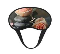 Spa Stone and Rose Flowers Print Adjustable Eye Cover for Sleeping, Comfortable, Pressure-Free and Breathable Sleeping Masks