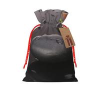 Spa Stone And Rose Flowers Printed Drawstring Plaid Linen Gift Bag Chic & Festive Gift Packaging For Party Decor