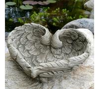 Spa Stone Cast Feather Bird Bath Dish