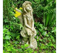 Spa Stone Cast Gazing Fairy Of The Forest Ornament Ca18