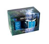 Spa Stones & Refresher Oil Gift Set for Him | Natural Aromatherapy with 4 Essential Oils | Uplifting Mood & Promoting Relaxation | Sustainable & Handmade in UK