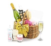 Spa Style Pampering Set - Classic Luxury Pamper Gift Basket with Prosecco, Truffles, Candle, Bath Bomb - Spa Gifts for Wife, Girlfriend or Sister, from Regency Hampers