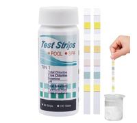 Spa Test Strips - 100 Pieces Accurate Pool Aquarium Testing Kit, Multifunctional Testing Paper Set Long Lasting Cleaning Supplies for Freshwater Saltwater Swimming Spa Pond Durable Portable Compact