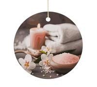 Spa Theme Hanging Ceramic Ornaments, Christmas Tree Decorations, Funny Home Decor Gifts for Women, Sisters & Work Best Friends