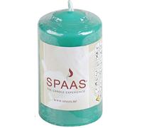 SPAAS 10cm Tall Pillar Candle, Aqua Green | 5.8cm Wide Slightly Scented Dripless Wax Candle | Long Burning (23 Hours) Smokeless Wick Candle | Scented Candles for Dinner & Coffee Table, Wedding Candle