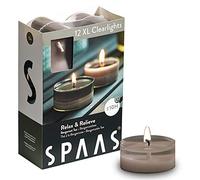 Spaas 12 Maxi Scented Tealights in Transparent Clear Cup, ± 10 Hours, Relax and Relieve