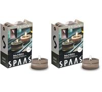 Spaas 12 Maxi Scented Tealights in Transparent Clear Cup, ± 10 Hours, Relax and Relieve (Pack of 2)
