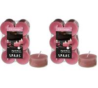 Spaas 12 Maxi Scented Tealights in Transparent Clear Cup, 8 Hours, Magnolia Blossom (Pack of 2)