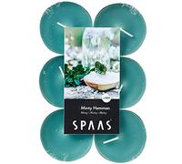 Spaas 12 Scented Maxi Tealights, ± 10 Hours, Minty Hamman