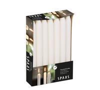 Spaas 14 Tapered Dinner Candles 21/220 mm, 8 Hours, Unscented, White