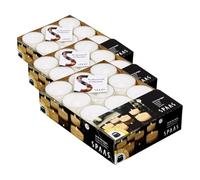 Spaas 24 Maxi Unscented Clearlights, Tealights in Transparent Cup, ± 10 Hours, White (Pack of 3)