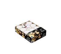 Spaas 24 Maxi Unscented Tealights in Transparent Clear Cup, 10 Hours, White (Packaging may vary)