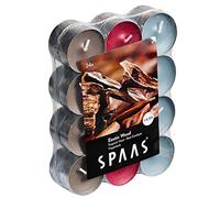 Spaas 24 Scented Tealights Assorted Colours, 4.5 Hours, Exotic Wood, Taupe