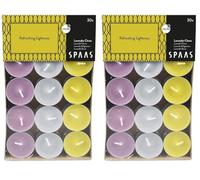 Spaas 30 Scented Tealights Assorted Colours, 4.5 Hours, Refreshing Lightness, Autumn Yellow (Pack of 2)
