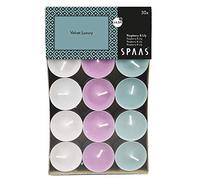 Spaas 30 Scented Tealights Assorted Colours, ± 4.5 Hours, Velvet Luxury, Emerald Green