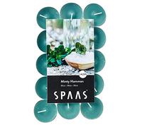 Spaas 30 Scented Tealights in Flatpack, 4.5 Hours, Minty Hamman, Emerald Green