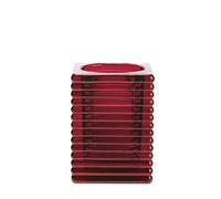 Spaas 6 Candle Holders Highlight Square Glass, Wine Red