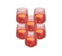 Spaas 6 LushGlow Citronella Scented Candles, ± 38 Hours, Vivid Red