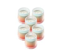 Spaas 6 Pop Unscented Candles, ± 27 Hours, Tropical Red