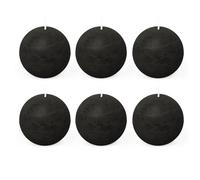 Spaas 6 Rustic Unscented Ball Candles 80 mm, 24 Hours, Black