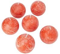 Spaas 6 Rustic Unscented Ball Candles 80 mm, 24 Hours, Ginger Orange