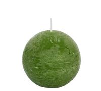 Spaas 6 Rustic Unscented Ball Candles 80 mm, ± 24 Hours, Olive Green