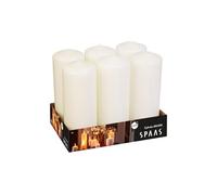 Spaas 6 Unscented Pillar Candle 80/200 mm, ±100 Hours, White