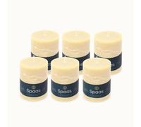 Spaas 6 Unscented Rustic Pillar Candles, 80/110mm, ± 65 Hours, Ivory